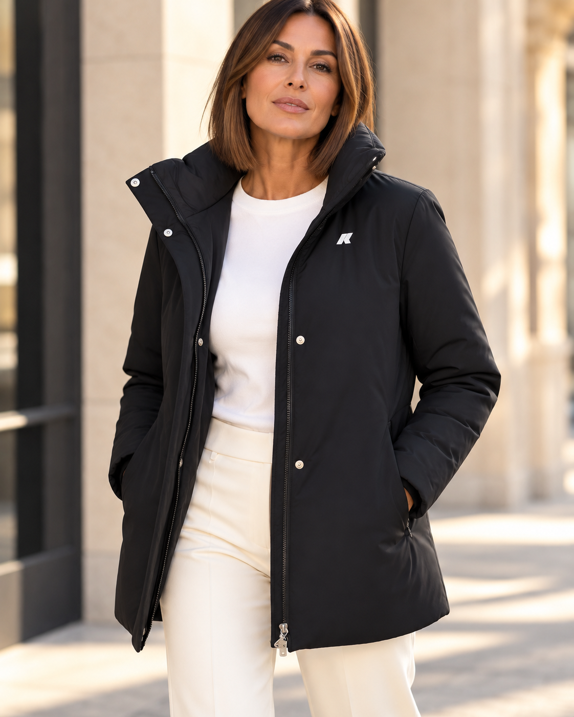 K-Way Donna Piumino Lungo Invernale Nero
