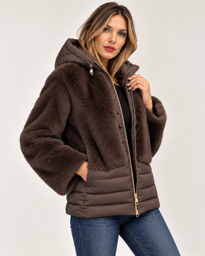 Cavellia – Piumino Donna Luxury con Ecopelliccia