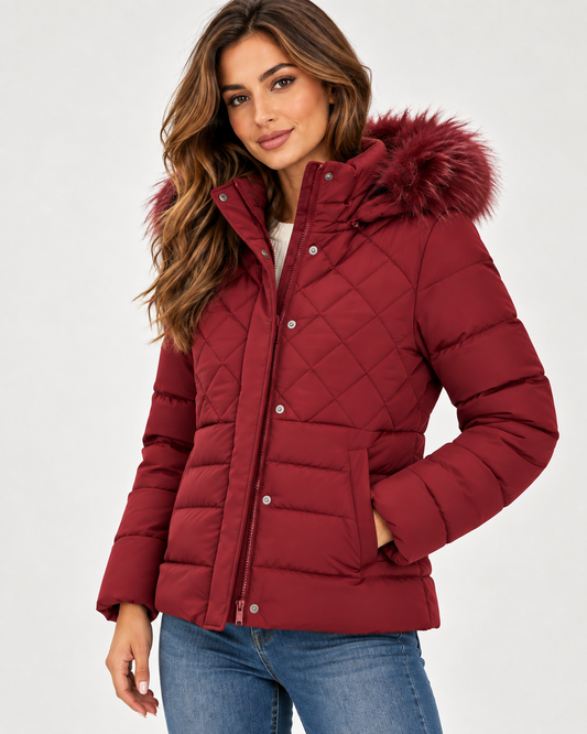 Giubbino Donna GUESS con Cappuccio in Pelliccia