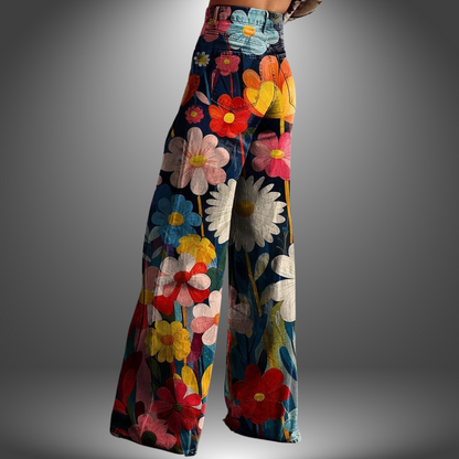 Olivia | Pantaloni Premium Stile Floreale
