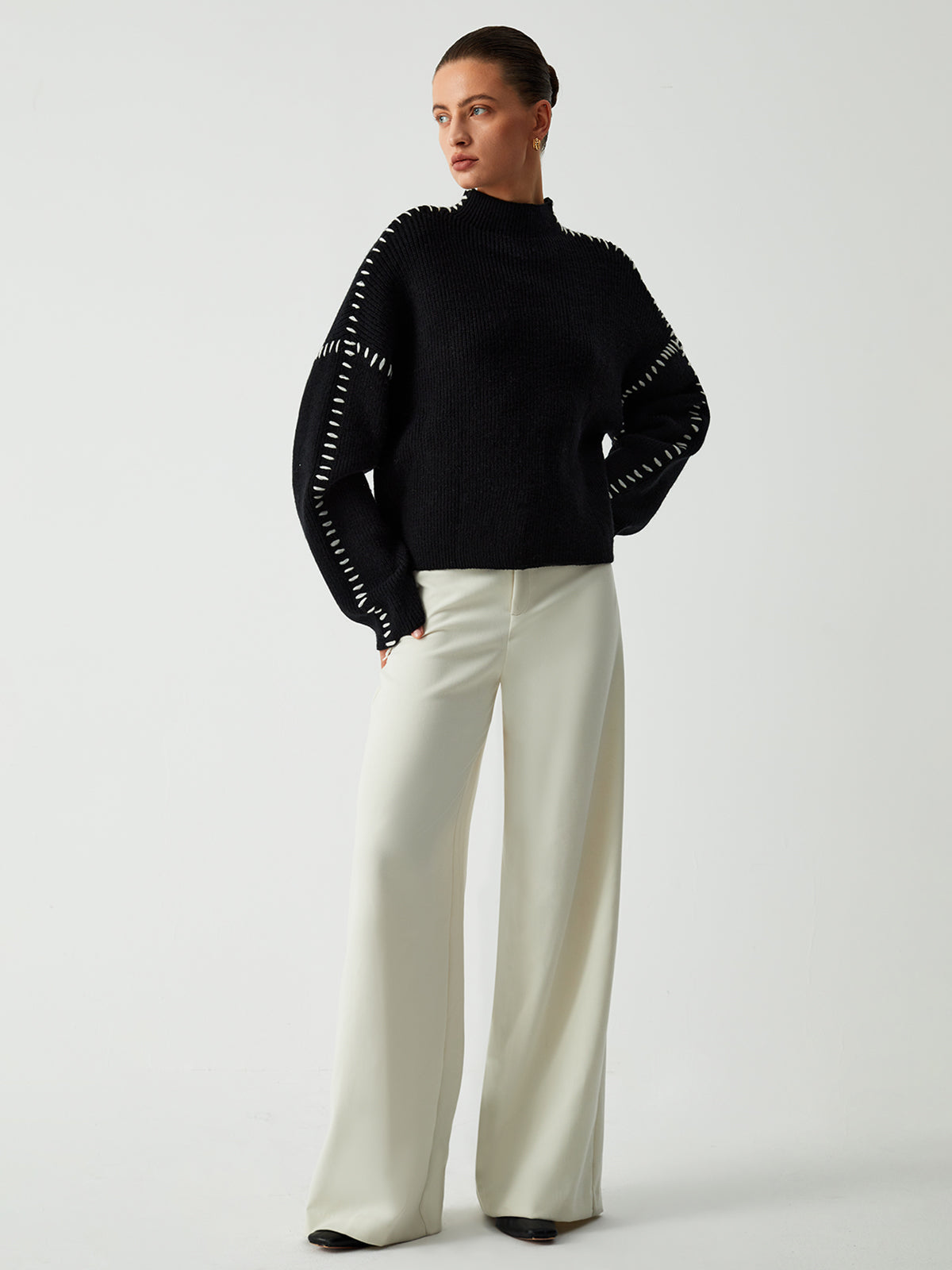 Alma |Pullover Con Cuciture Grossolane