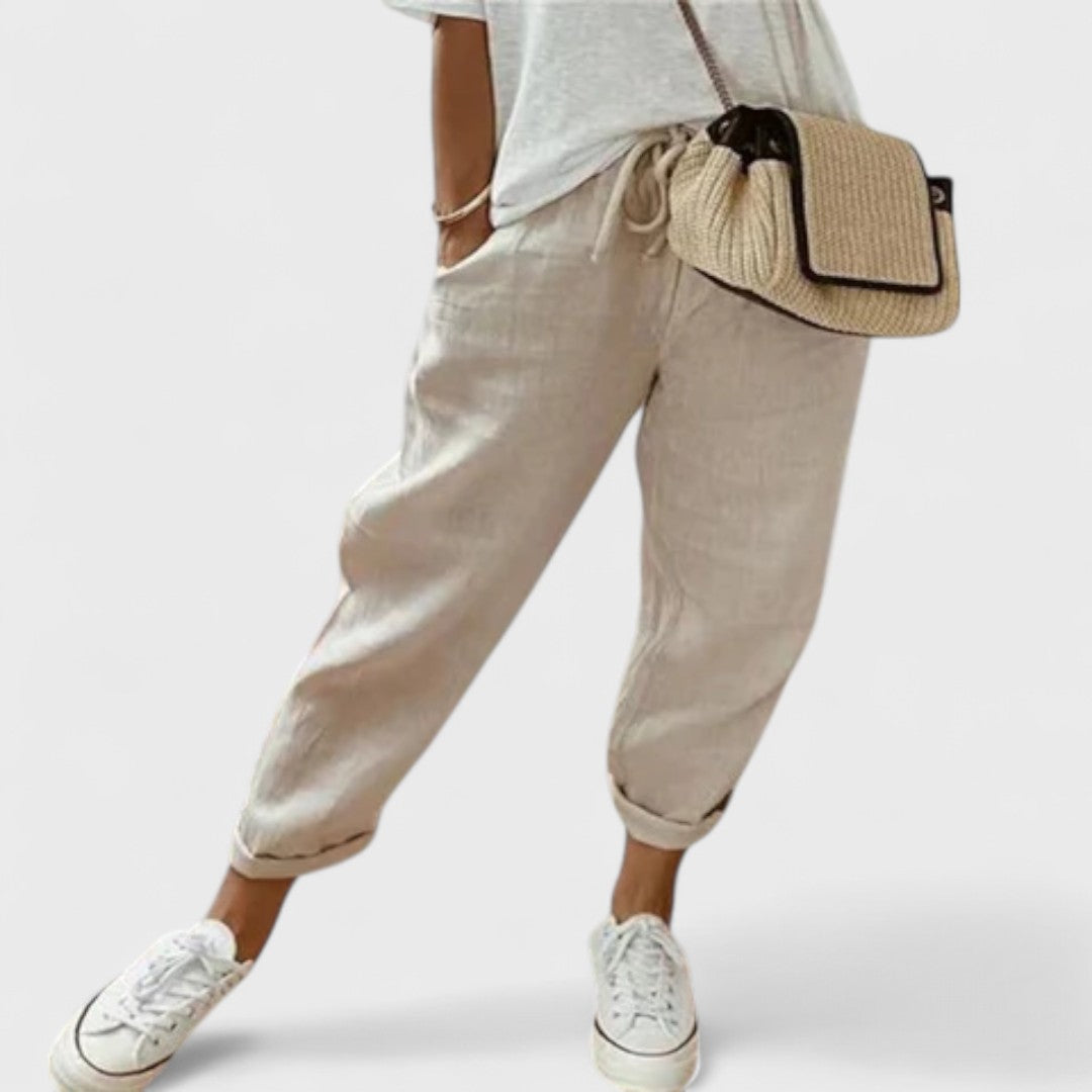 Nicole | Pantaloni in Cotone Artigianale da Donna