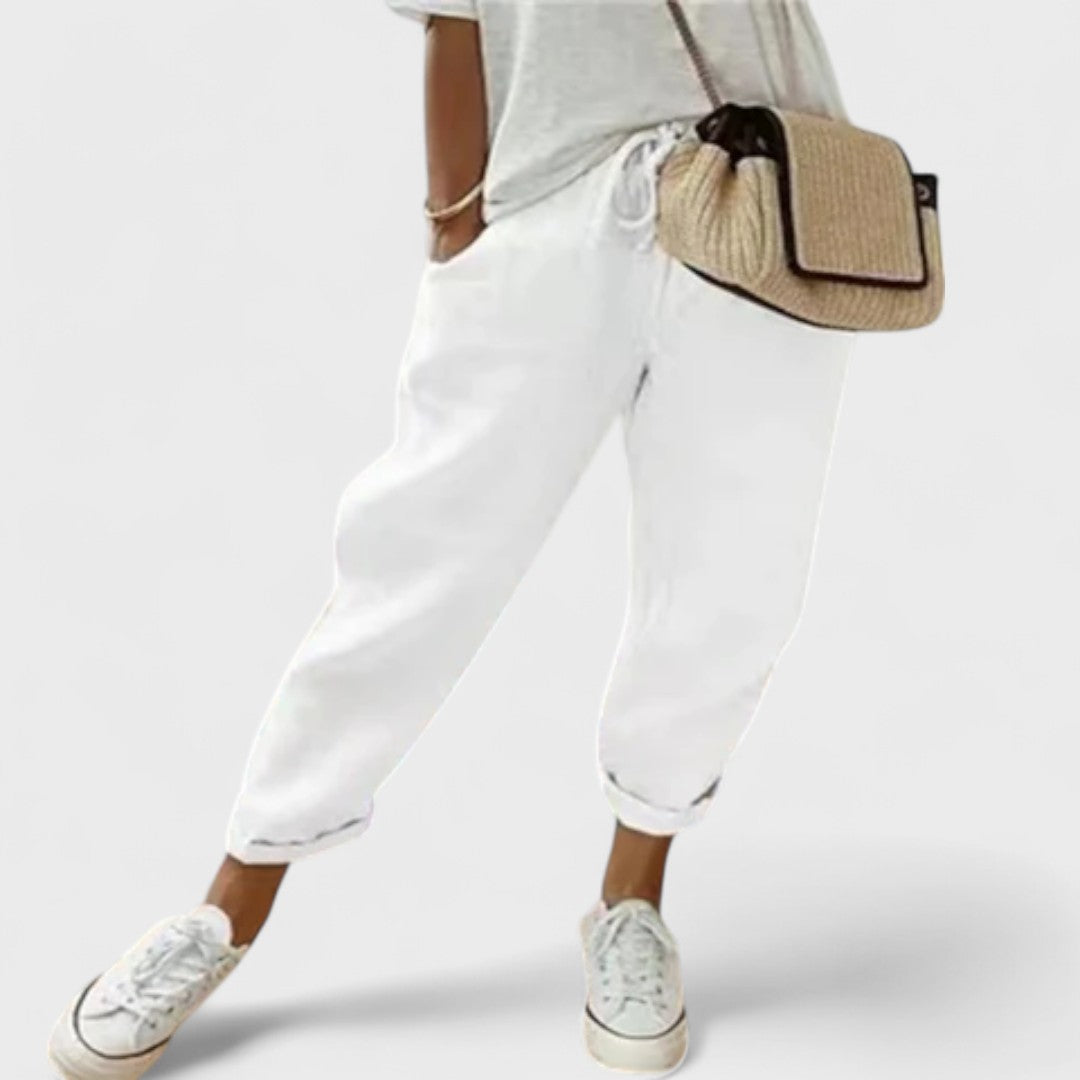 Nicole | Pantaloni in Cotone Artigianale da Donna